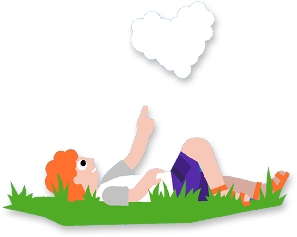 Boy with Cloud in Heart Shape